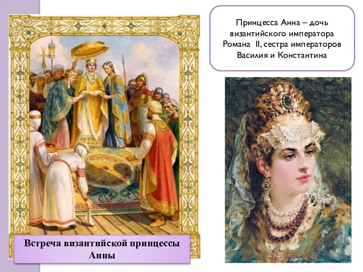 Встреча византийской принцессы Анны Принцесса Анна – дочь византийского императора