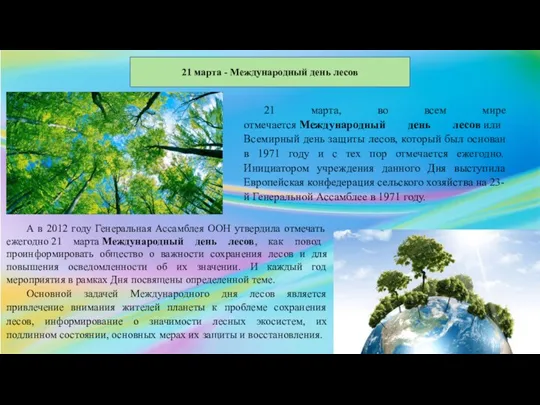 21 марта - Международный день лесов 21 марта, во всем