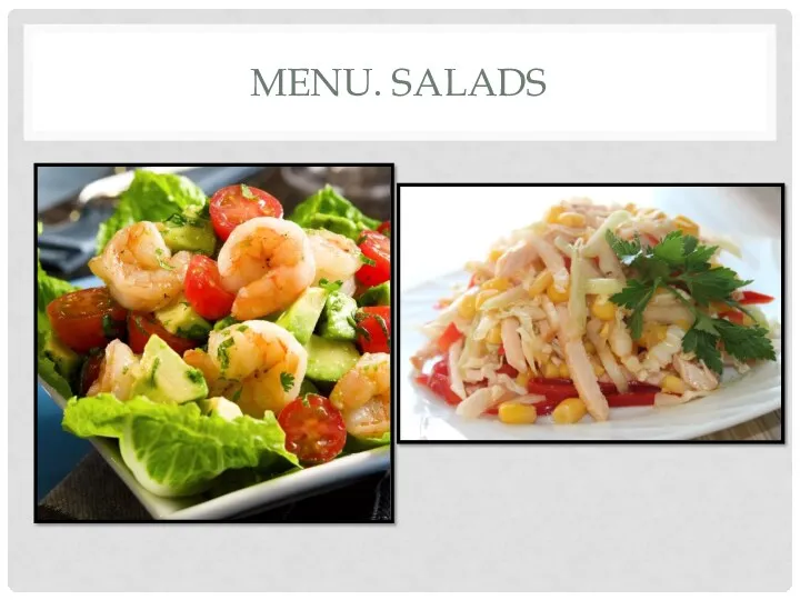 MENU. SALADS