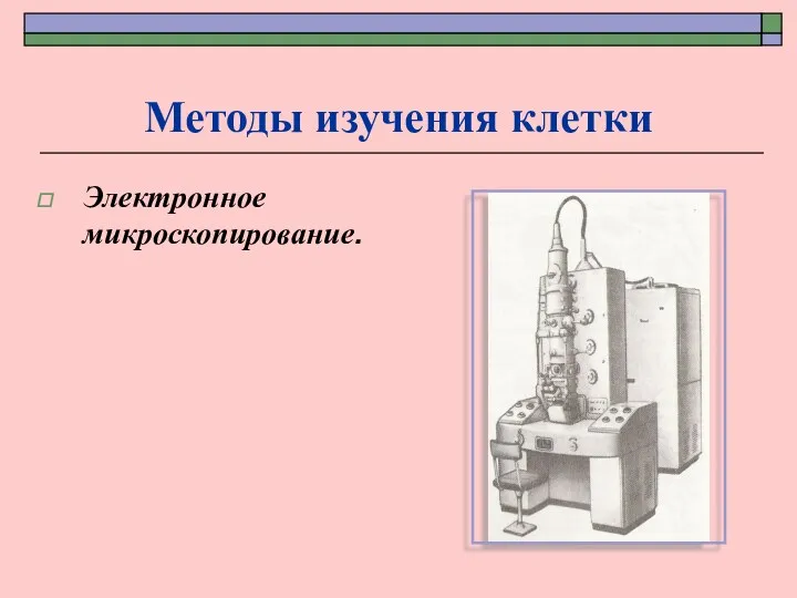 Методы изучения клетки Электронное микроскопирование.