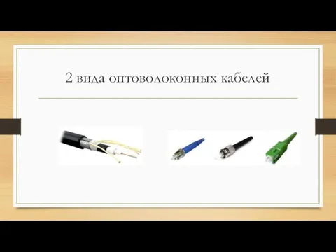 2 вида оптоволоконных кабелей