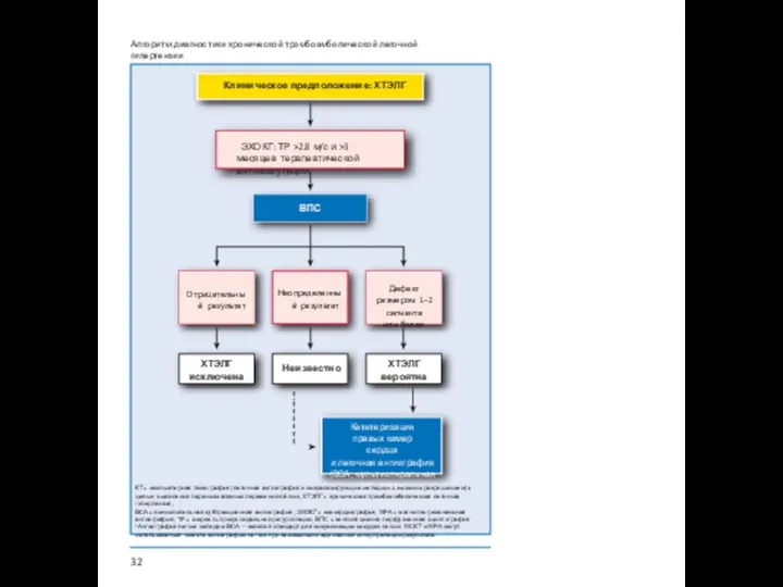 Алгоритм диагностики хронической тромбоэмболической легочной гипертензии Клиническое предположение: ХТЭЛГ Отрицательный