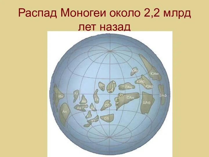 Распад Моногеи около 2,2 млрд лет назад