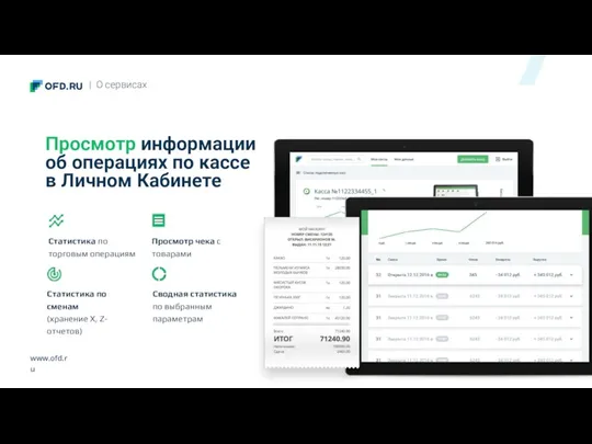 www.ofd.ru Просмотр информации об операциях по кассе в Личном Кабинете