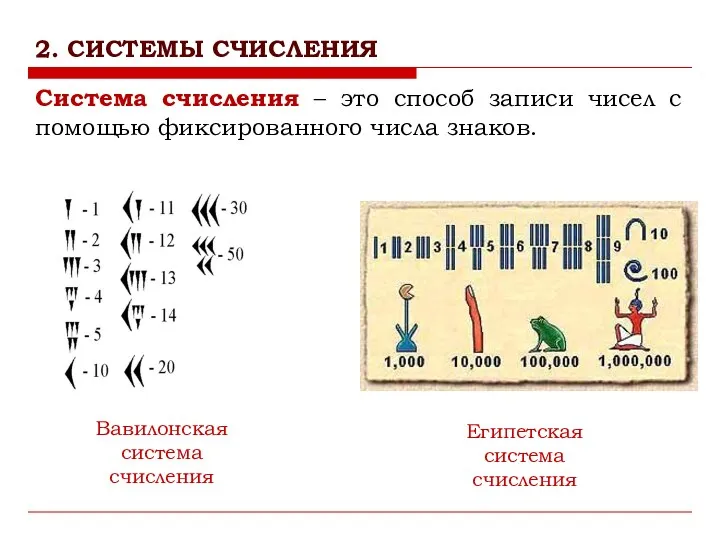 Система счисления – это способ записи чисел с помощью фиксированного