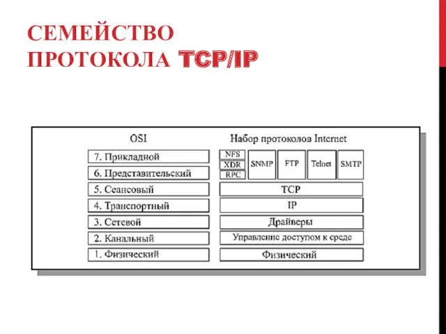 СЕМЕЙСТВО ПРОТОКОЛА TCP/IP