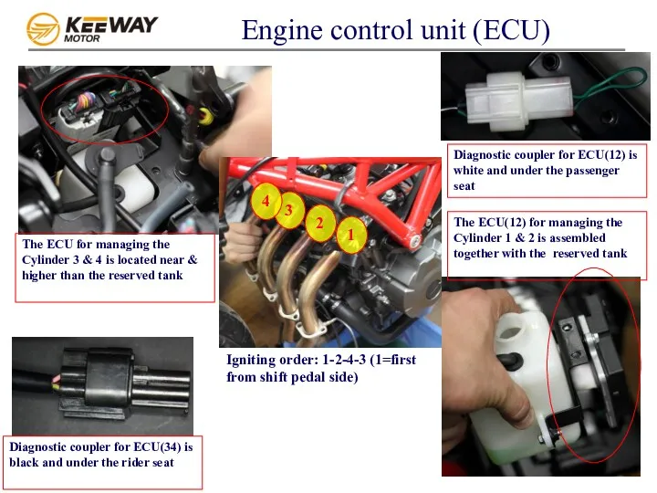 Engine control unit (ECU) The ECU for managing the Cylinder