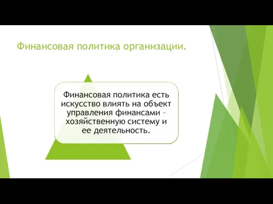 Финансовая политика организации.