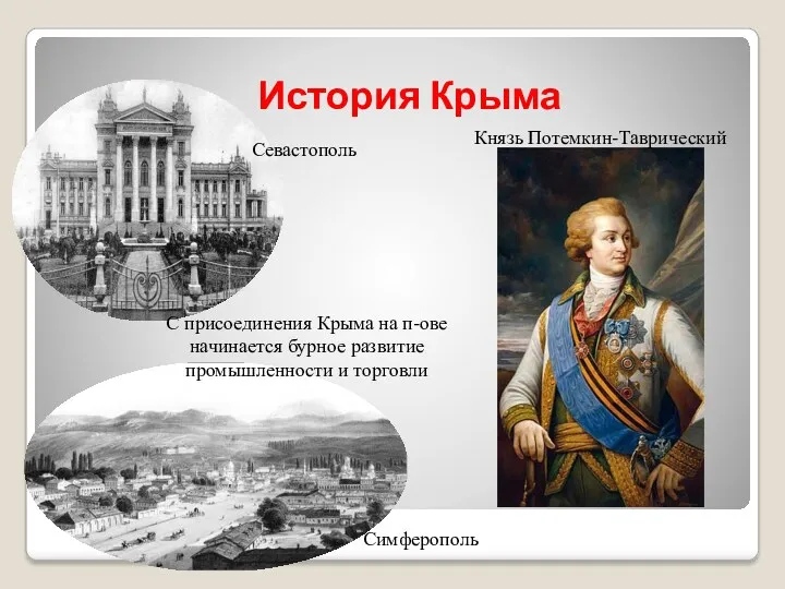 История Крыма Князь Потемкин-Таврический Симферополь Севастополь С присоединения Крыма на