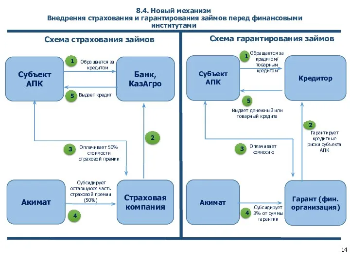 8.4. Новый механизм Внедрения страхования и гарантирования займов перед финансовыми