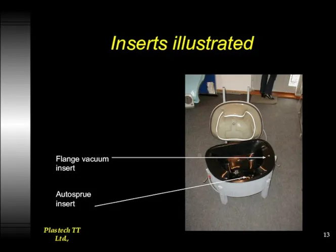 Inserts illustrated Flange vacuum insert Autosprue insert