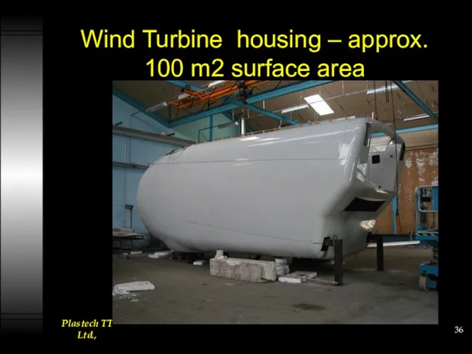 Wind Turbine housing – approx. 100 m2 surface area