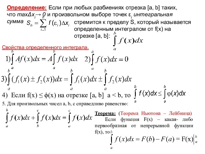 Определение: Если при любых разбиениях отрезка [a, b] таких, что