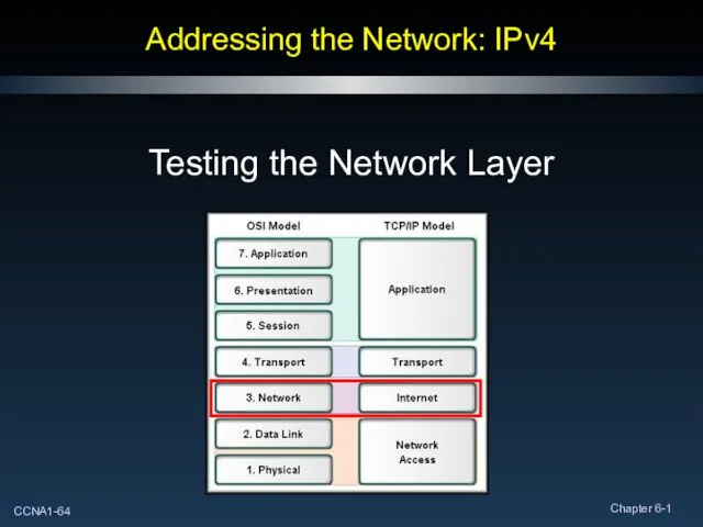 Addressing the Network: IPv4 Testing the Network Layer