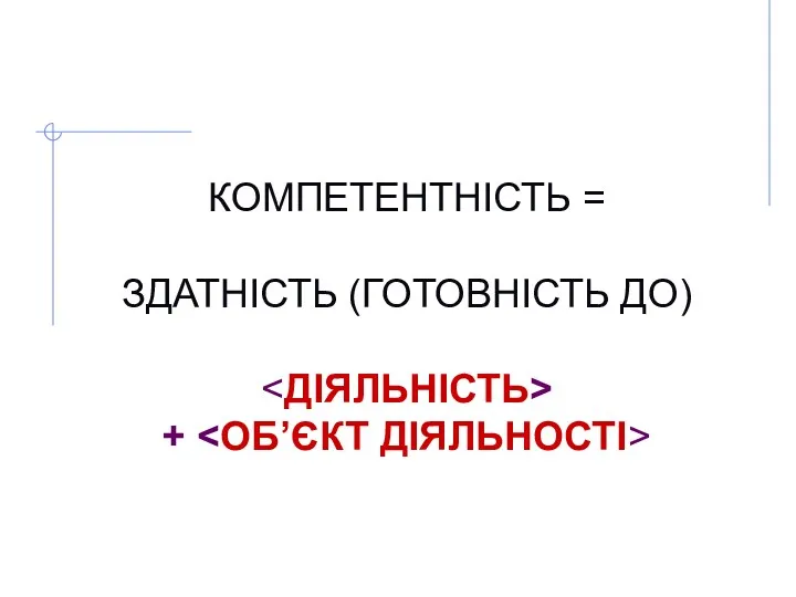 КОМПЕТЕНТНІСТЬ = ЗДАТНІСТЬ (ГОТОВНІСТЬ ДО) +