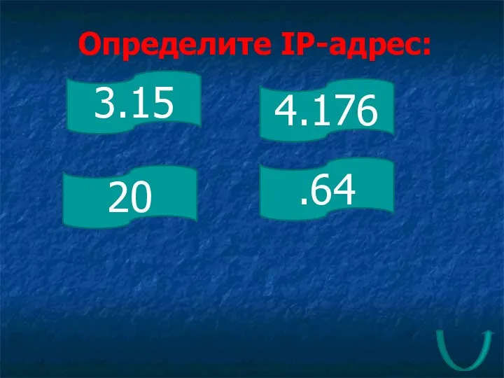 .64 4.176 20 3.15 Определите IP-адрес: