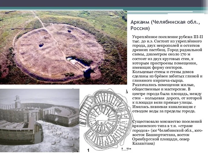 Аркаим (Челябинская обл., Россия) Укреплённое поселение рубежа III-II тыс. до