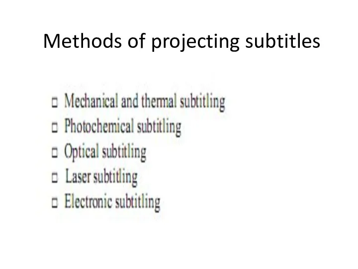 Methods of projecting subtitles