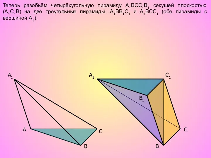 A C B1 A1 C1 C A1 B B Теперь