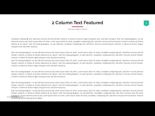2 Column Text Featured Exclusive Tagline In Here consetetur sadipscing