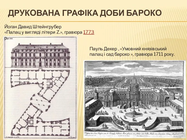 ДРУКОВАНА ГРАФІКА ДОБИ БАРОКО Йоган Давид Штейнгрубер «Палац у вигляді