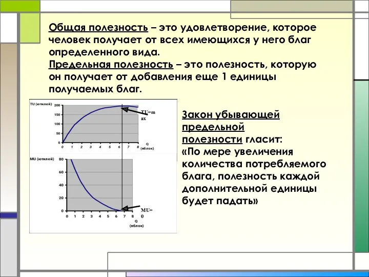 Общая полезность – это удовлетворение, которое человек получает от всех