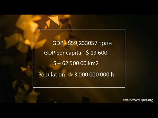 GDP - $59,233057 трлн $8,928.62 GDP per capita - $