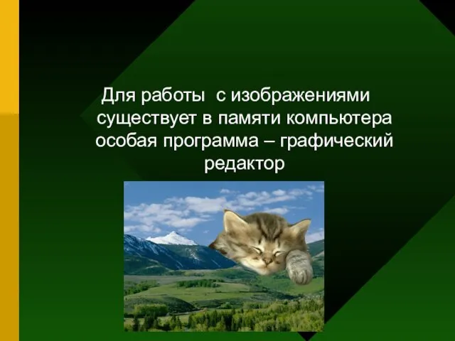 Для работы с изображениями существует в памяти компьютера особая программа – графический редактор