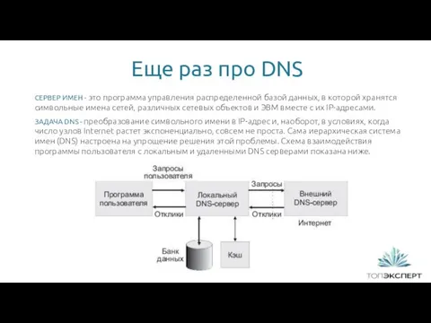 Еще раз про DNS 1 СЕРВЕР ИМЕН - это программа управления распределенной базой