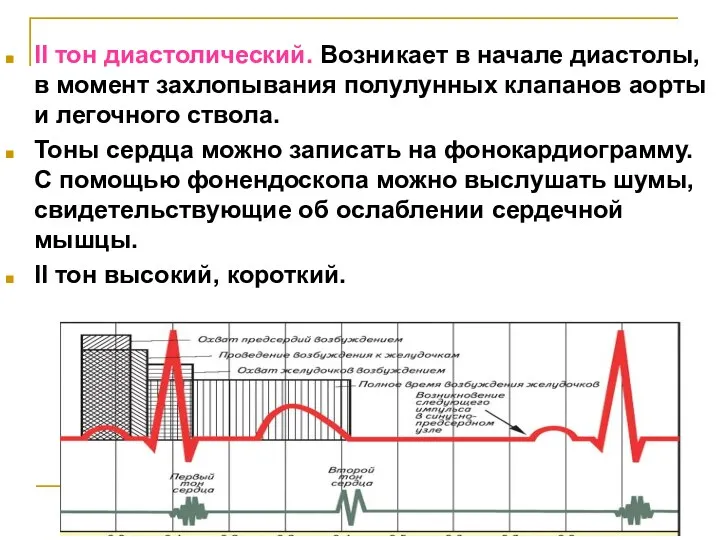 II тон диастолический. Возникает в начале диастолы, в момент захлопывания