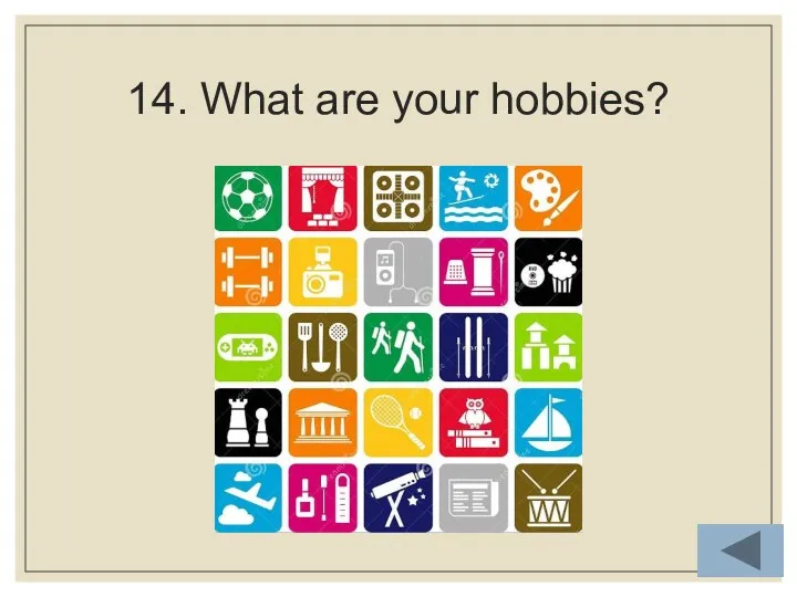 14. What are your hobbies?