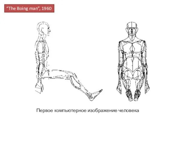 “The Boing man”, 1960 Первое компьютерное изображение человека