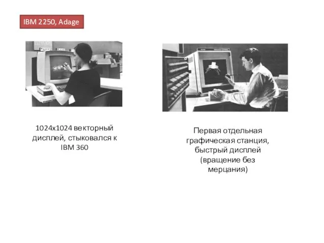 IBM 2250, Adage 1024x1024 векторный дисплей, стыковался к IBM 360