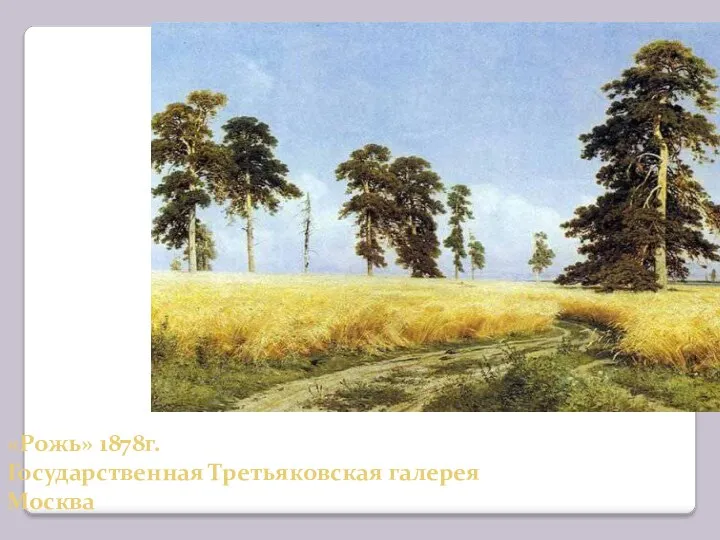 «Рожь» 1878г. Государственная Третьяковская галерея Москва