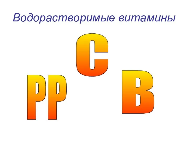 Водорастворимые витамины С РР В