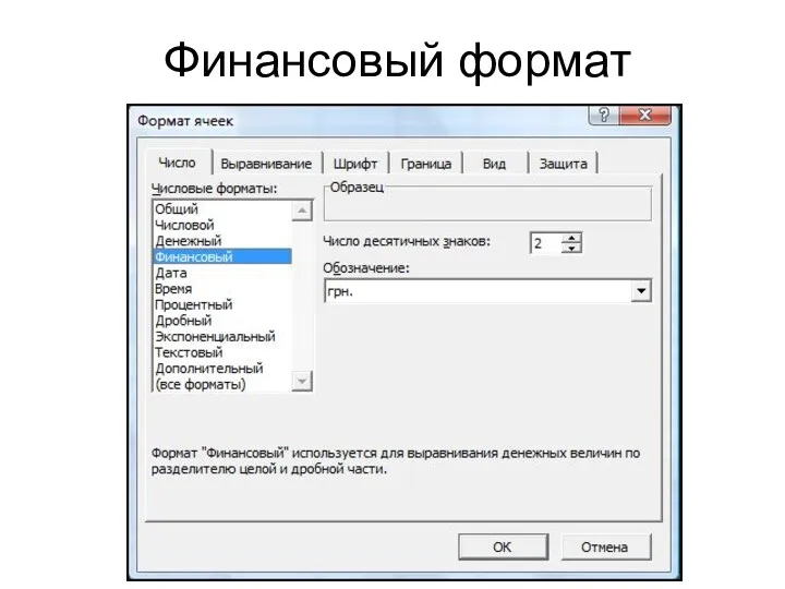 Финансовый формат