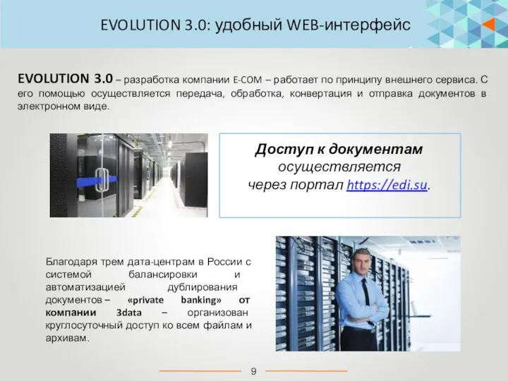 EVOLUTION 3.0 – разработка компании E-COM – работает по принципу