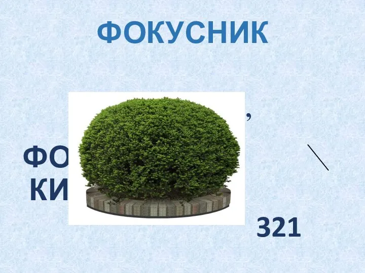 ФОКУСНИК , ФО КИНО 321