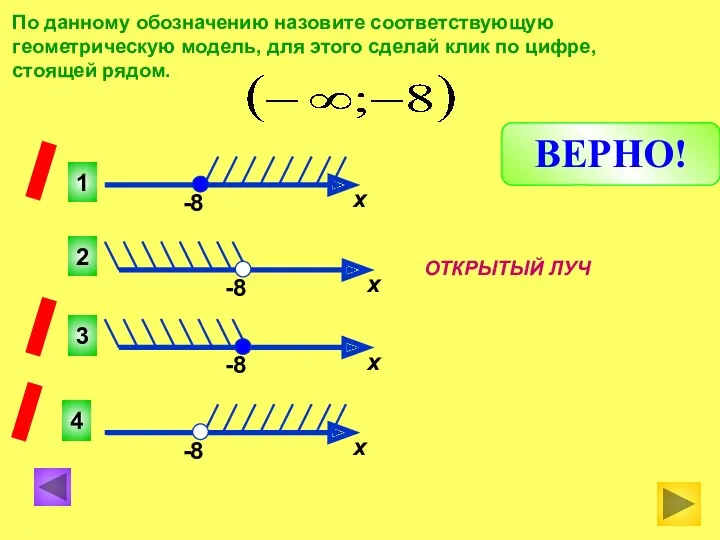 2 1 3 4 ВЕРНО! По данному обозначению назовите соответствующую