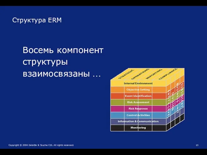 Восемь компонент структуры взаимосвязаны … Структура ERM