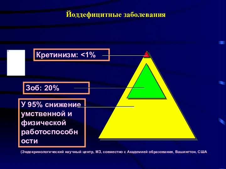 Йоддефицитные заболевания (Эндокринологический научный центр, МЗ, совместно с Академией образования, Вашингтон, США