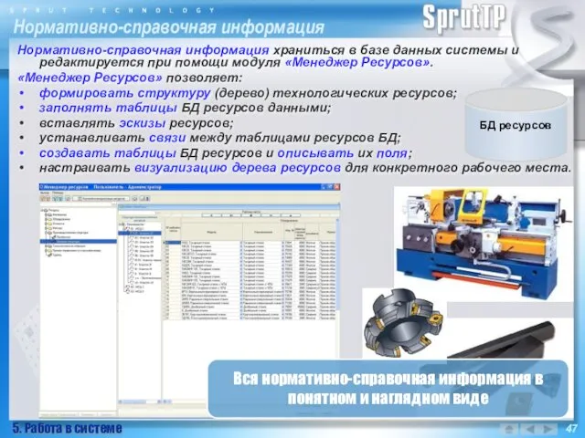 Нормативно-справочная информация Нормативно-справочная информация храниться в базе данных системы и