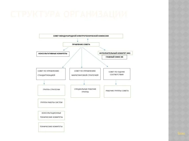 СТРУКТУРА ОРГАНИЗАЦИИ Назад