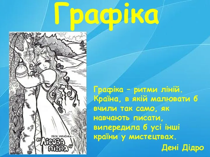 Графіка Графіка – ритми ліній. Країна, в якій малювати б