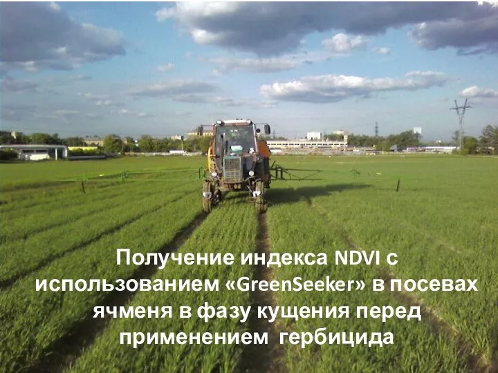 Получение индекса NDVI с использованием «GreenSeeker» в посевах ячменя в фазу кущения перед применением гербицида