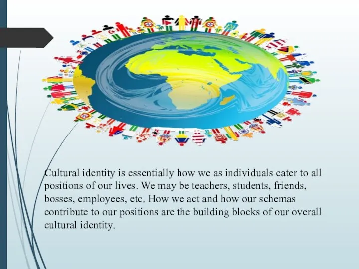 Cultural identity is essentially how we as individuals cater to