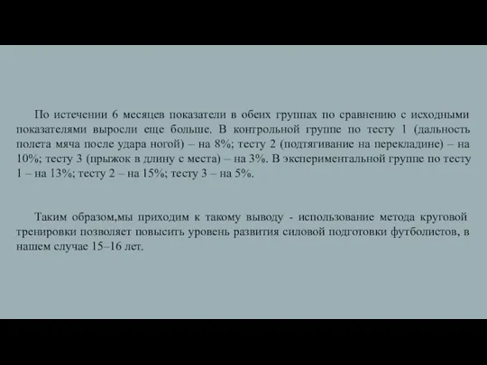 По истечении 6 месяцев показатели в обеих группах по сравнению