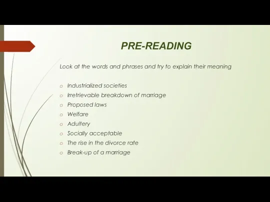 PRE-READING Look at the words and phrases and try to