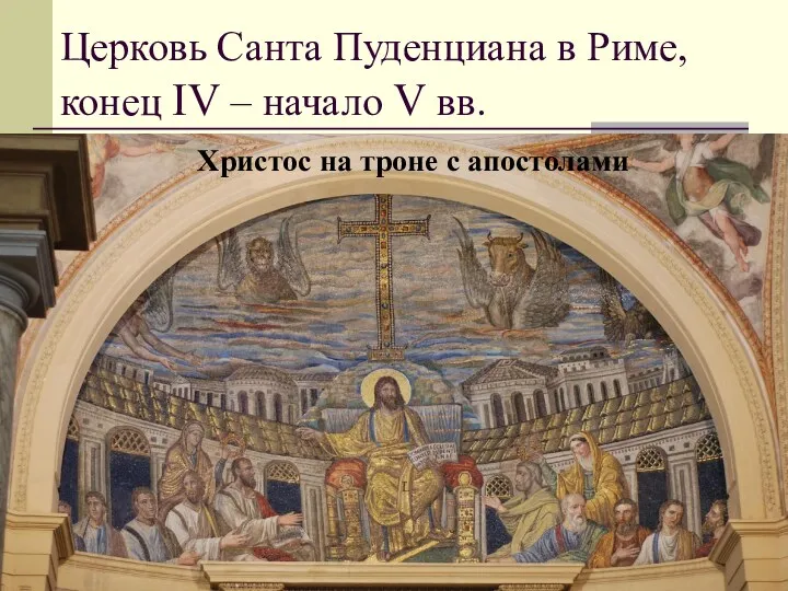 Церковь Санта Пуденциана в Риме, конец IV – начало V вв. Христос на троне с апостолами