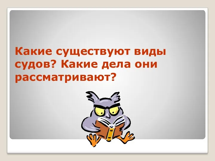 Какие существуют виды судов? Какие дела они рассматривают?